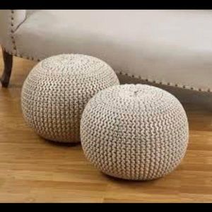 Knitted pouf
